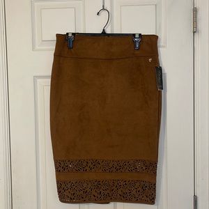 Faux Suede Pencil Skirt